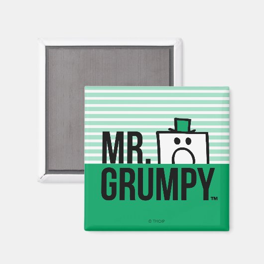 Herr Grumpy | Peeking Head over Name Magnet (Vorderseite/Rückseite)