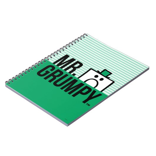 Herr Grumpy | Peeking Head over Name Notizblock (Linke Seite)