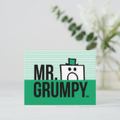 Herr Grumpy | Peeking Head over Name Postkarte (Stehend Vorderseite)