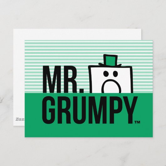 Herr Grumpy | Peeking Head over Name Postkarte (Vorne/Hinten)