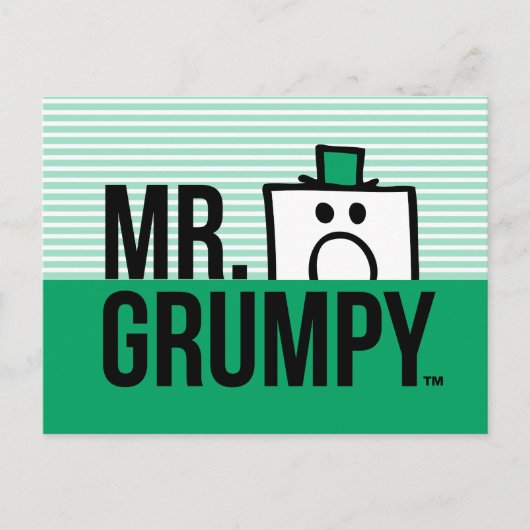 Herr Grumpy | Peeking Head over Name Postkarte (Vorderseite)