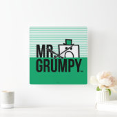 Herr Grumpy | Peeking Head over Name Quadratische Wanduhr (Zuhause)