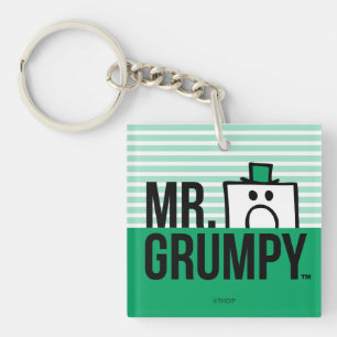 Herr Grumpy   Peeking Head over Name Schlüsselanhänger