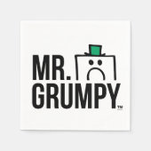 Herr Grumpy | Peeking Head over Name Serviette (Vorderseite)