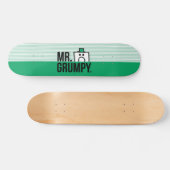 Herr Grumpy | Peeking Head over Name Skateboard (Horizontal)