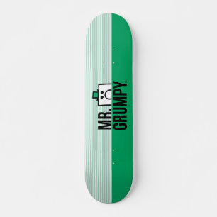 Herr Grumpy Peeking Head over Name Skateboard