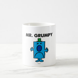 Herr Grumpy Stirnrunzelnder Gesichtsausdruck Kaffeetasse