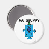 Herr Grumpy | Stirnrunzelnder Gesichtsausdruck Magnet (Vorderseite/Rückseite)