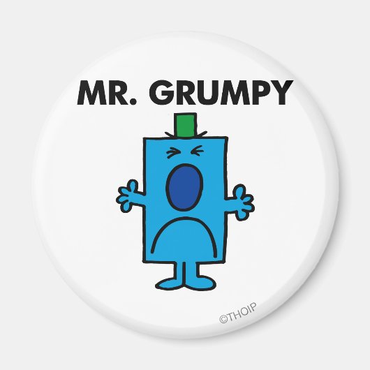 Herr Grumpy | Stirnrunzelnder Gesichtsausdruck Magnet (Vorne)