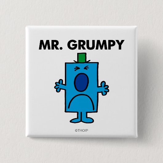 Herr Grumpy | Stirnrunzelndes Gesicht Button (Vorderseite)