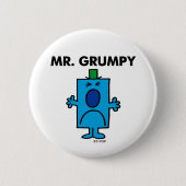 Herr Grumpy | Stirnrunzelndes Gesicht Button (Vorderseite)