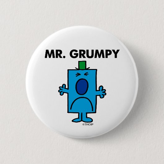 Herr Grumpy | Stirnrunzelndes Gesicht Button (Vorderseite)