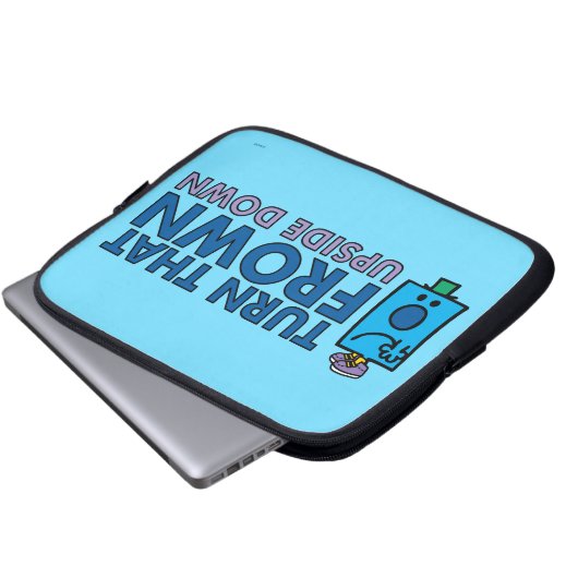 Herr Grumpy | Umdrehung des Frosches um den Kopf Laptopschutzhülle (Vorne Knopf)