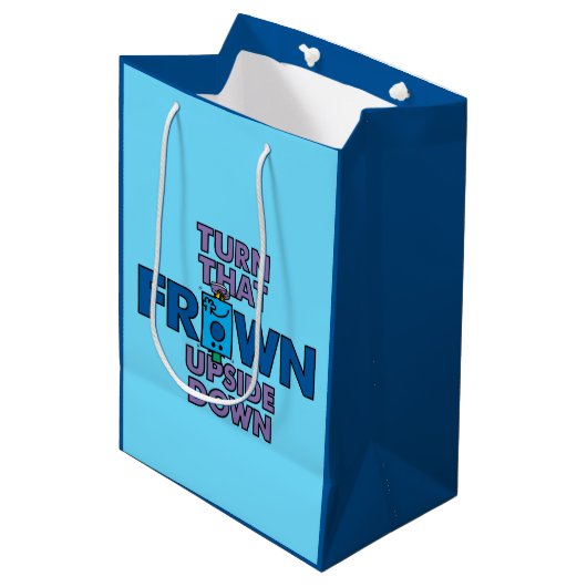 Herr Grumpy | Umdrehung des Frosches um den Kopf Mittlere Geschenktüte (Vorderseite Schrägansicht)