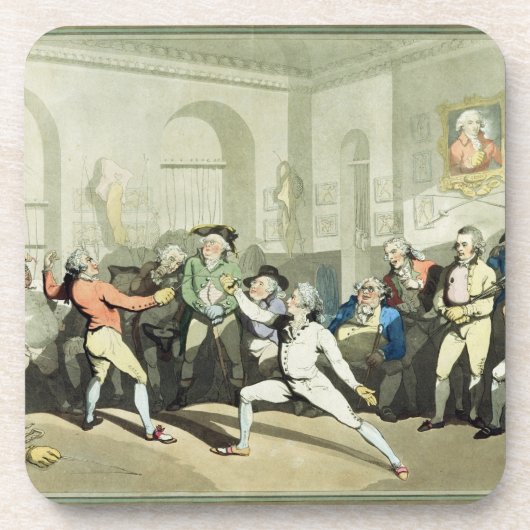 Herr H Angelo Fencing Academy, graviert von Getränkeuntersetzer (Vorderseite)