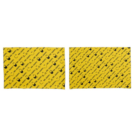 Herr Happy | alle lächelt Muster Kissenbezug (Vorderseite-Set)