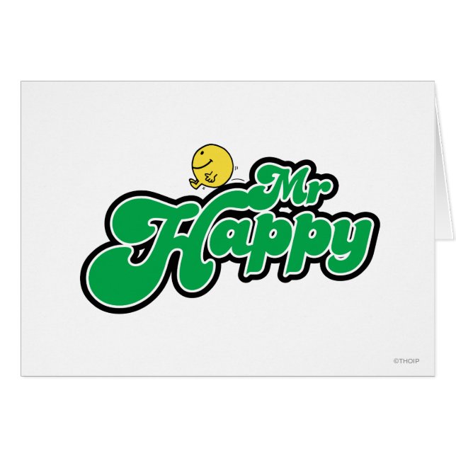 Herr Happy, grüne Schrift abreißen (Vorderseite (Horizontal))