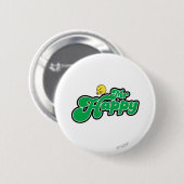 Herr Happy, grüne Schrift abreißen Button (Vorne & Hinten)