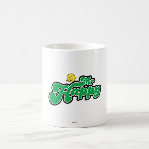 Herr Happy, grüne Schrift abreißen Kaffeetasse