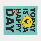 Herr Happy | ist heute ein glücklicher Tag Fleecedecke (Vorderseite (Horizontal))