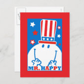 Herr Happy mit Patriotic Hat Postkarte (Vorne/Hinten)
