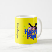 Herr Happy Papi mit Ihrem Namen auf YELLOW Kaffeetasse (VorderseiteRechts)