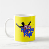 Herr Happy Papi mit Ihrem Namen auf YELLOW Kaffeetasse (Links)
