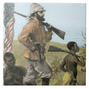 Herr Henry Morton Stanley (1841-1904) näherndes L Fliese