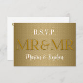 Herr & Herr Gay Wedding RSVP in Gold (Vorne/Hinten)