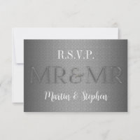 Herr & Herr Gay Wedding RSVP in Silver