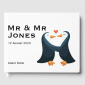 Herr & Herr Penguins Wedding Guest Book (Custom) Gästebuch (Vorderseite)