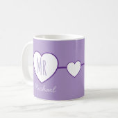 Herr Herz Lila Kaffeetasse (Vorderseite Links)