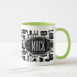 Herr Hipster Retro Telefon Vintage Hallo Tasse