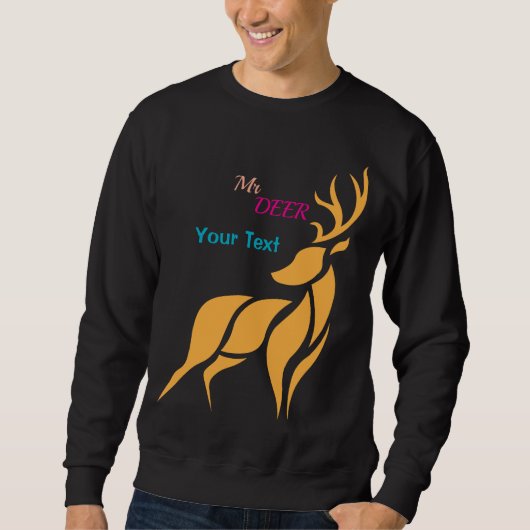 Herr Hirsch Grafik – Rustikaler Waldstil Sweatshirt (Vorderseite)