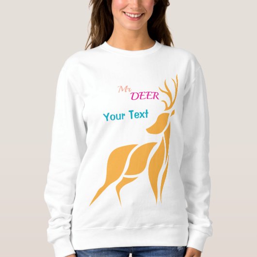 Herr Hirsch Grafik – Rustikaler Waldstil Sweatshirt (Vorderseite)