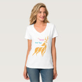 Herr Hirsch Grafik – Rustikaler Waldstil T-Shirt (Vorderseite Vollansicht)