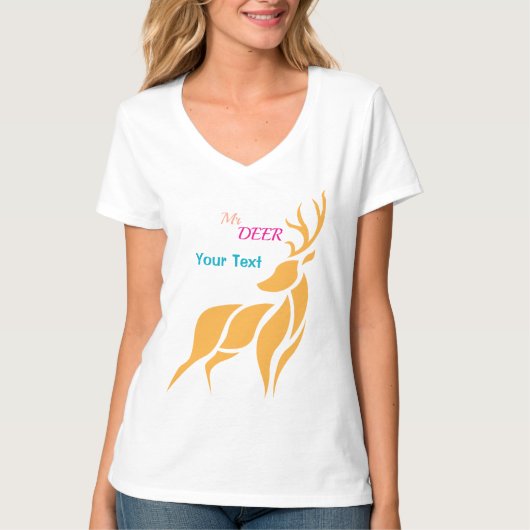 Herr Hirsch Grafik – Rustikaler Waldstil T-Shirt (Vorderseite)