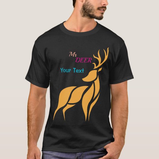 Herr Hirsch Grafik – Rustikaler Waldstil T-Shirt (Vorderseite)