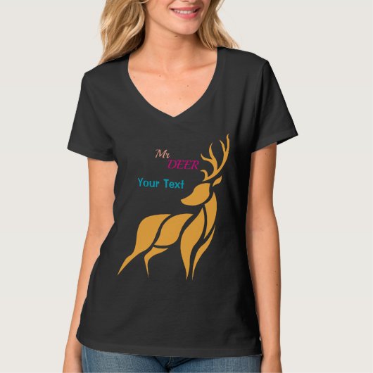 Herr Hirsch Grafik – Rustikaler Waldstil T-Shirt (Vorderseite)