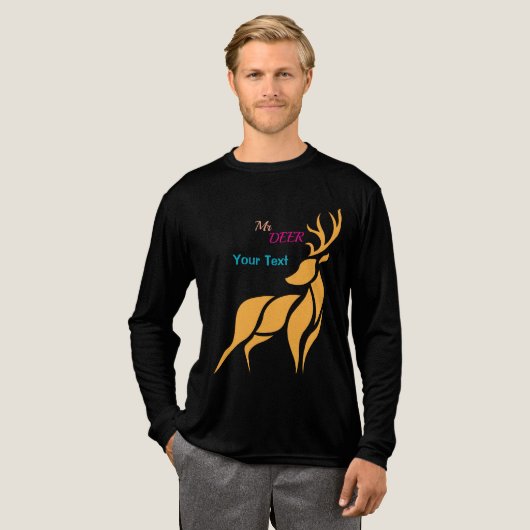 Herr Hirsch Grafik – Rustikaler Waldstil Tri-Blend Shirt (Volle Vorderseite)