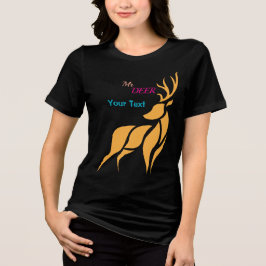 Herr Hirsch Grafik – Rustikaler Waldstil Tri-Blend Shirt