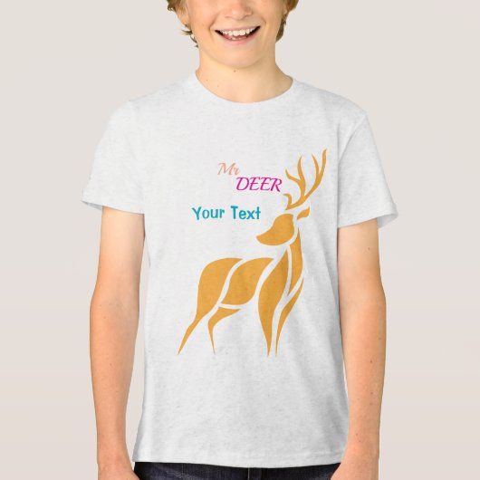 Herr Hirsch Grafik – Rustikaler Waldstil Tri-Blend Shirt (Vorderseite)