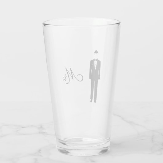 Herr Hochzeit Trinkglas Glas (Rückseite)