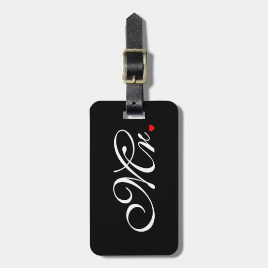 Herr Husband Groom His Hers Weds eben Gepäckanhänger (Vorderseite vertikal)