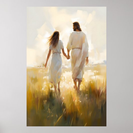 Herr, ich würde dir folgen Folge mir Gehe mit Jesu Poster (Vorne)