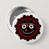 Herr Jagannath Andächtiger - Hare Krishna Button (Vorne & Hinten)
