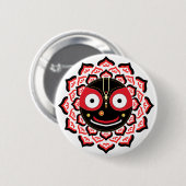 Herr Jagannath Gesicht Chakra Hindu-Gottheit Button (Vorne & Hinten)