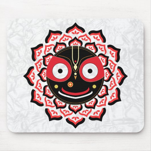 Herr Jagannath Gesicht Chakra Hindu-Gottheit Mousepad (Vorne)