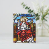 Herr Jesus auf Thronflecken Postkarte (Stehend Vorderseite)