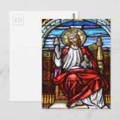 Herr Jesus auf Thronflecken Postkarte (Vorne/Hinten)